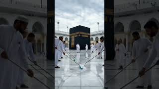 Rainy Day Cleaning at Kaaba 🌧️🕋 | Peaceful Makkah 8K Scene