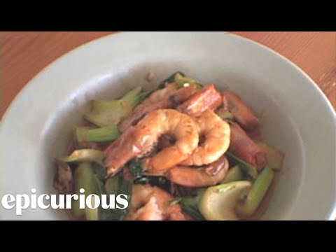 Charles Phan's Stir-Fried Shrimp with Bok Choy and Shiitake