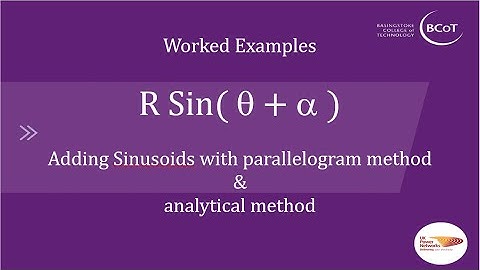 R Sine (Theta +  alpha) -  graphical and trigonometric addition of two sine waves