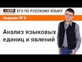 Задание № 6 ЕГЭ по русскому языку. Анализ языковых единиц и явлений