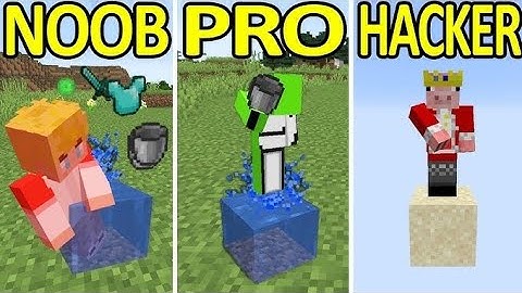 Noob vs pro vs hacker water bucket mlg  🪣  #minecraft #trending