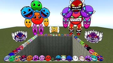 Lobotomy Dash Geometry Dash Nextbots Family FALL into HOLE Chasing me Gmod