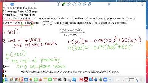 MTH 261 Section 1.3 Homework #11