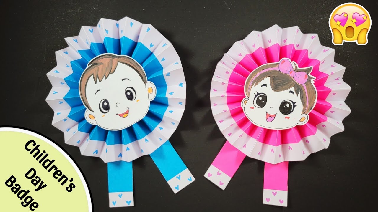 Children's Day Paper Badge || Children's Day Craft ideas || Children's Day Batch