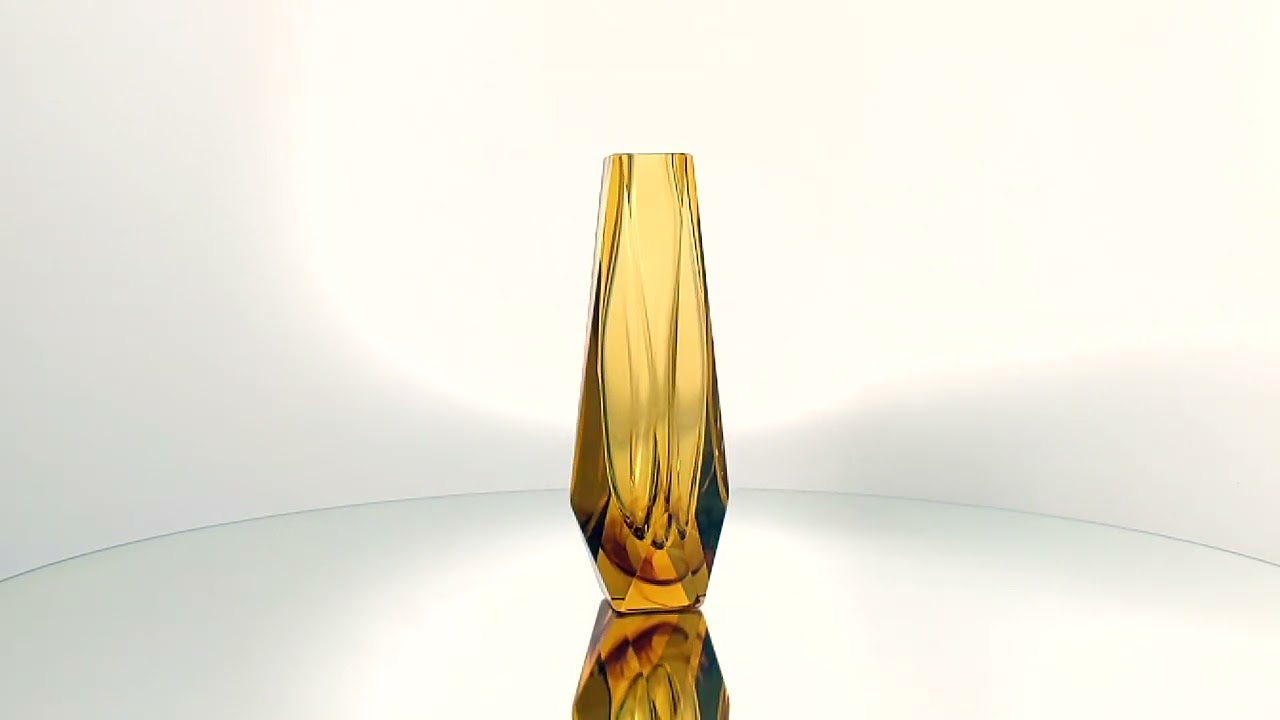 Murano Glass Amber Decorative Vase - DROP | Yourmurano