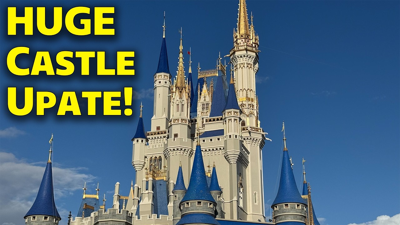 THE PINK IS GONE! - HUGE Cinderella Castle Painting Update - Mid March 2026 - Walt Disney World