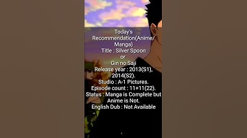 Daily Otaku Recommendations Day 6 | Silver Spoon | Hindi