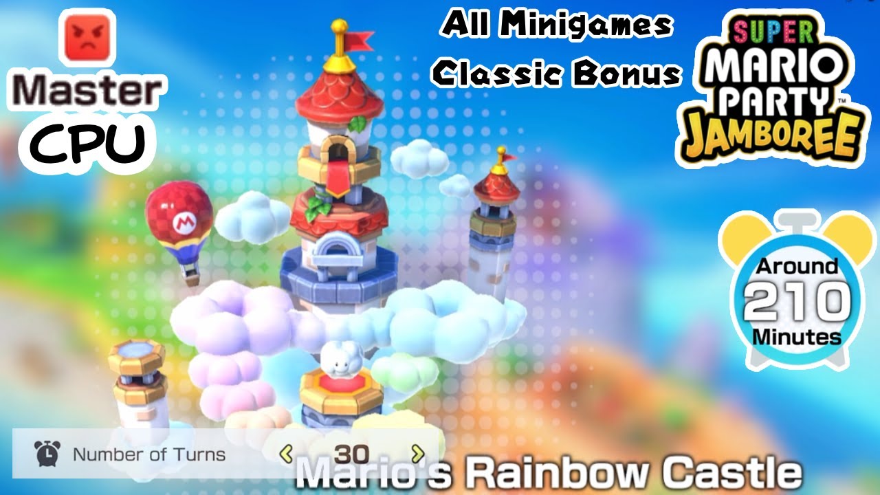 Winning 30 Turns VS Master CPU On Mario's Rainbow Castle (Super Mario Party Jamboree)  [No Voice]