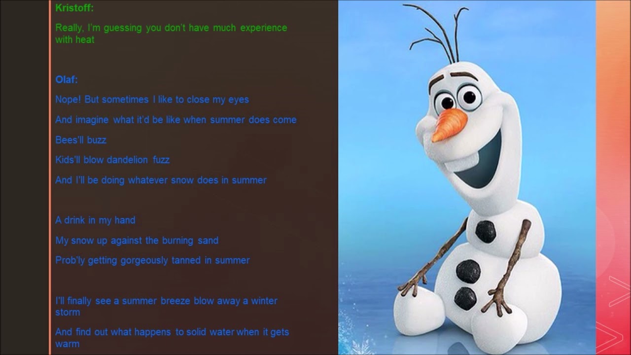 in summer frozen lyrics