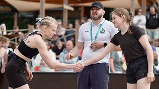 Eva-Maria Raudsepp (EST) vs Keitlin Meribel Mägi (EST) 65kg. Women's girls youth beach wrestling.