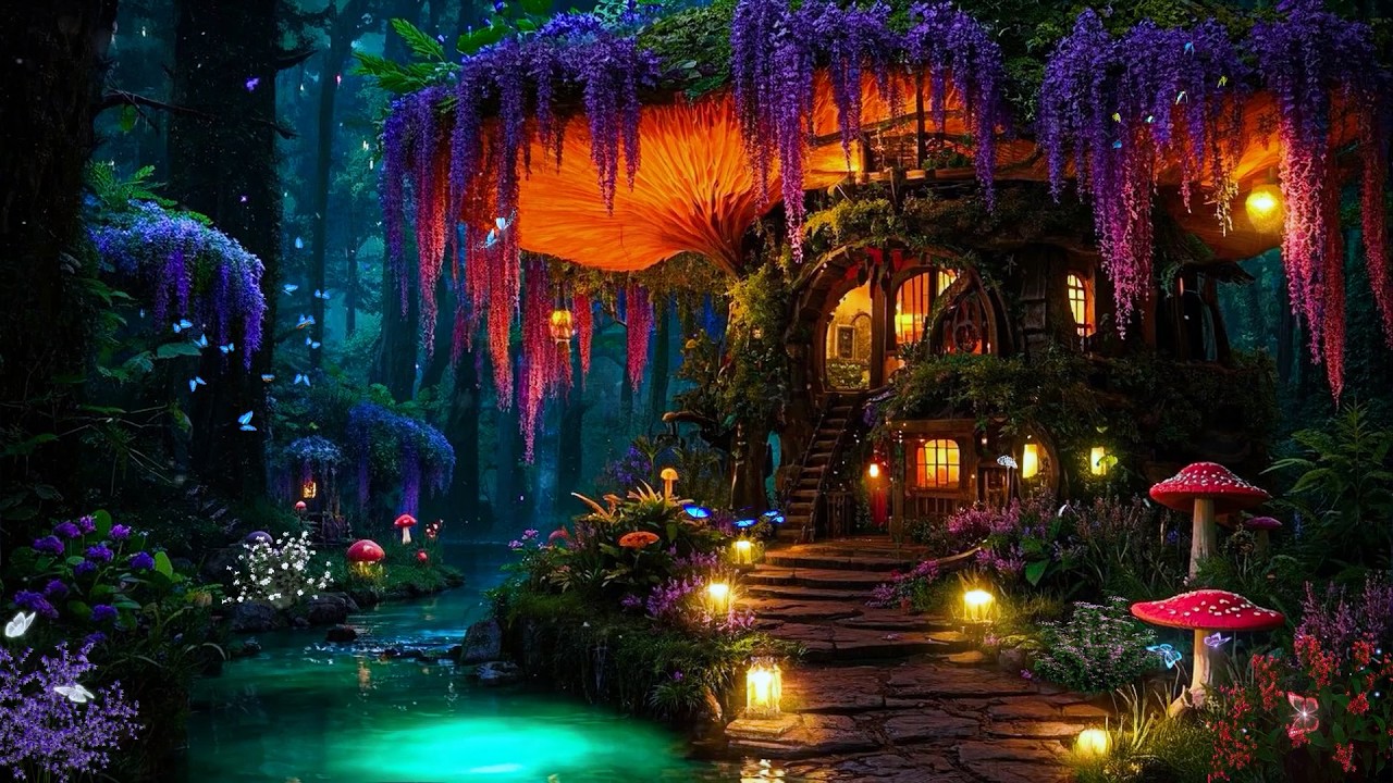 Arcane Forest Dwelling 🍄 Glowing Fungal Realm | Mystical Ambient for Meditation & Sleep