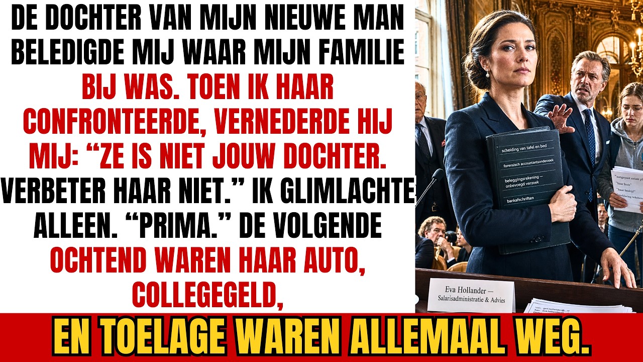 Tijdens de tachtigste verjaardag van mijn moeder hief mijn stiefdochter haar glas en noemde me lachend “papa’s pensioenplan”. Toen ik haar om een excuus vroeg, legde mijn man zijn hand op mijn...