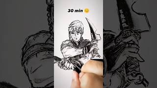 How to Draw Tengen in 10sec, 3mins, 10hrs  #shorts #anime #drawing
