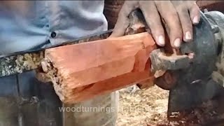 beautiful red wood turning video