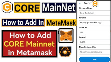 How To Add #CORE# #mainnet#  in Metamask Wallet Full Method Step by Step | BTCs Satoshi Mining App