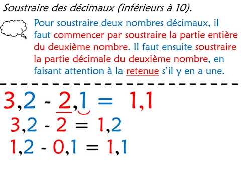 Calcul mental   Soustraire des décimaux inférieurs à 10