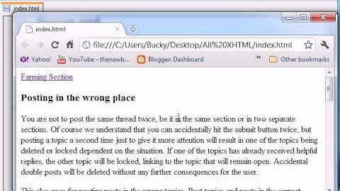 XHTML and CSS Tutorial - 7 - Creating a Link Within a Web Page