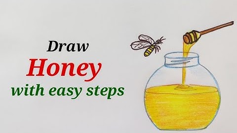 Honey  drawing  easy ,Draw honey jar easy, honey drawing, draw honey for EVS science# शहद का चित्र