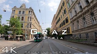 Graz Austria  🇦🇹 4K - driving tour with city sounds - relaxing scenes