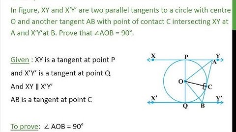 Ex 10.2,9 and 13 In figure, XY and X′Y′ are two parallel tangents to a circle with centre O and 👇👇