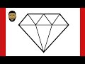 How to draw a diamond  super easy step by step   focal pencil