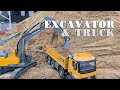 RC Excavator Loading Sand | Dump Truck Hauling
