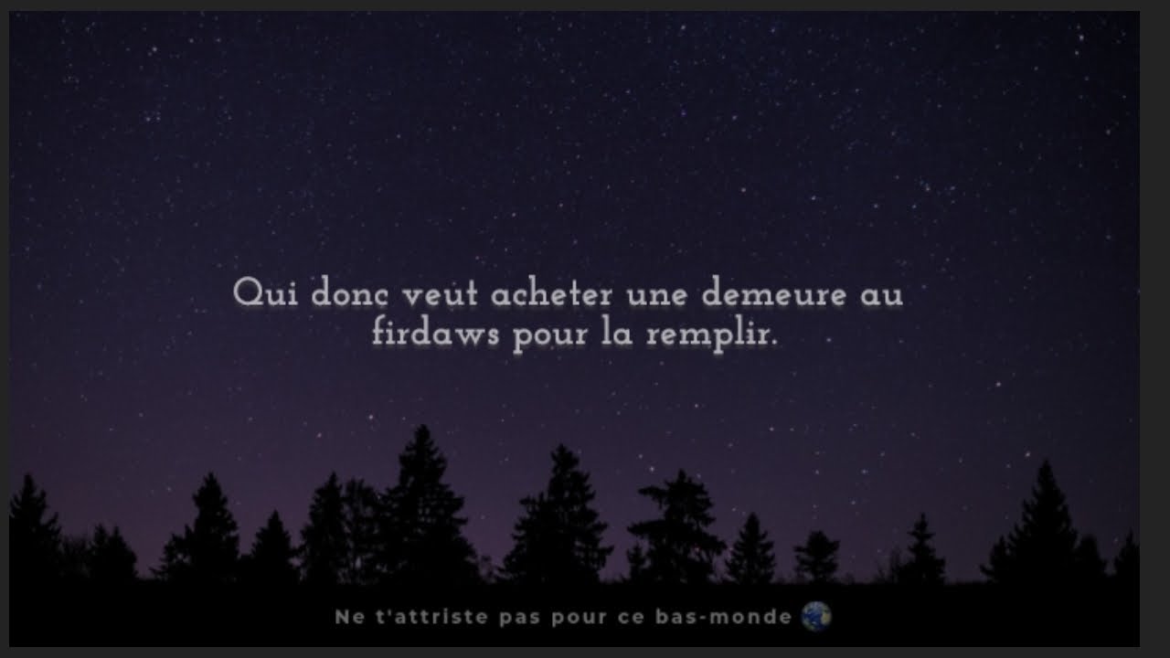 Poème : Ne t'attriste pas pour ce bas-monde