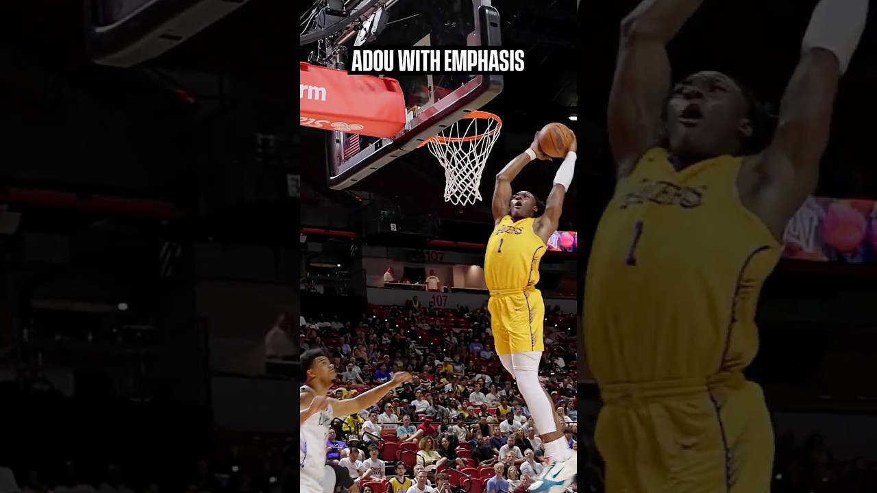 Does anyone dunk as hard as Adou Thiero? #Lakers
