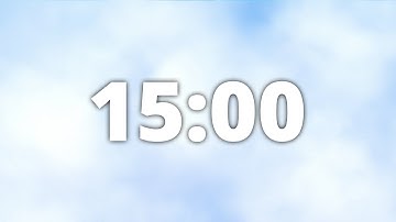 15 Minute Countdown Timer with Alarm | ☁ Soft Clouds ☁