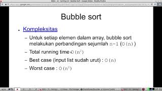 Kuliah Struktur Data dan Algoritma : Bubble Sort - part 4