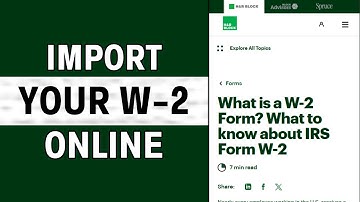 How To Import or Enter Your W-2 in H&R Block 2025