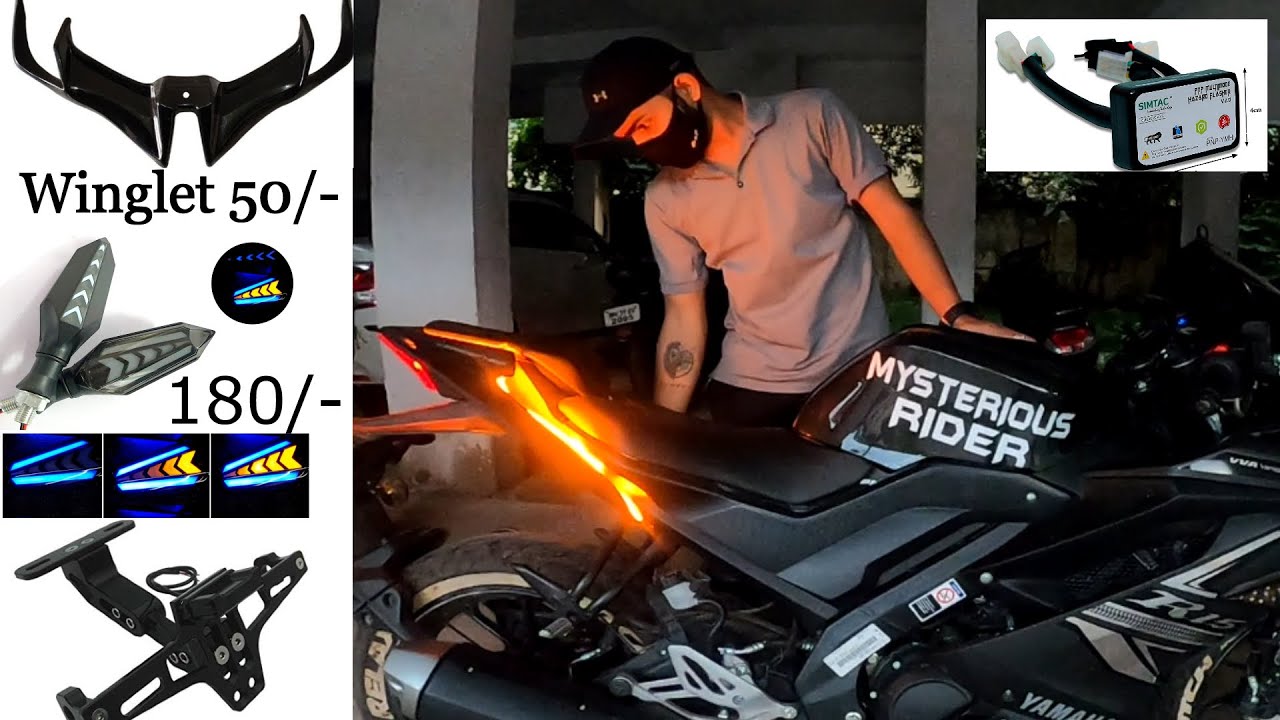 R15 Bike Modification Karol Bagh || DRL lights || Mysterious rider Vlogs ||(Part 3)