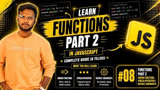 JavaScript Functions Part 2 in Telugu 🔥 | Function Expression, Arrow Function & More | JS Course #08