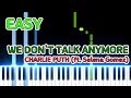 [Easy] We don&#39;t talk anymore (Piano Tutorial) Charlie Puth (ft. Selena Gomez) - D.Dra