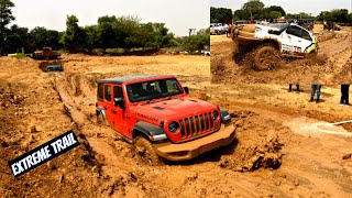 Mud Offroading with Jeep Rubicon,Thar 2020,Fortuner,Gypsy|Extreme Trail & Thar,Gypsy 😱Stuck|2022