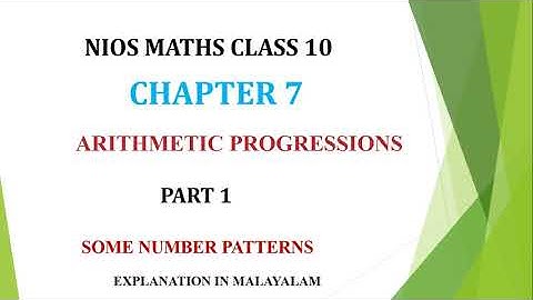 NIOS MATHS CLASS 10 CHAPTER 7 PART 1 #ARITHEMATIC #PROGRESSION