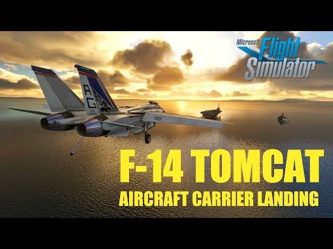 MSFS F-14 Tomcat Aircraft carrier Take off and landing
