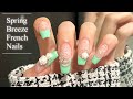 【セルフネイル】ピスタチオ×レース🌿爽やか春風フレンチネイル🫧/ジェルネイル