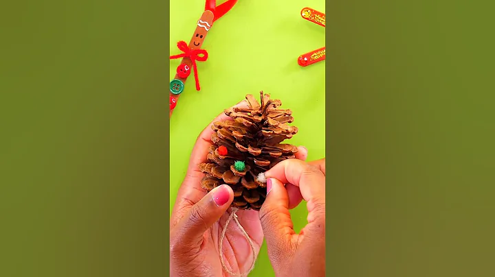 How to make Pinecone Christmas Tree Ornament | DIY Kids Craft | MissJessica's World #shorts #forkids