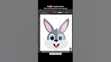 3D Rabbit Character Design in Illustrator #tutorial #shorts