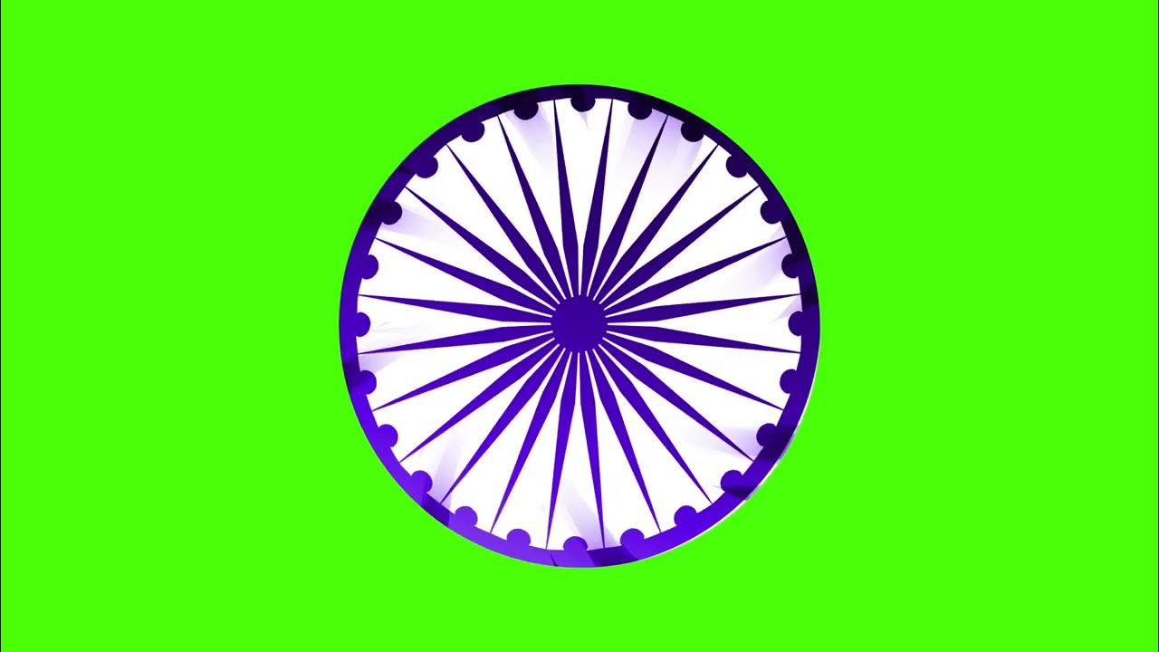 Animated 15 august Ashoka Chakra green screen video independence day