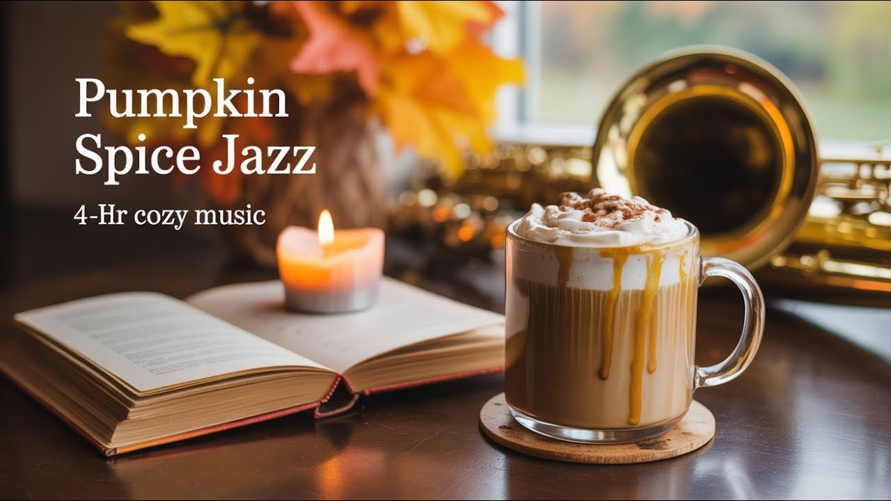 4-HOUR Pumpkin Spice Jazz: Cozy Smooth Saxophone Music for Autumn Vibe, Reading, & Fireplace