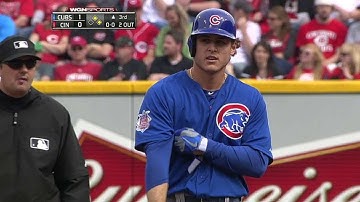 CHC@CIN: Rizzo doubles home the first run of the game