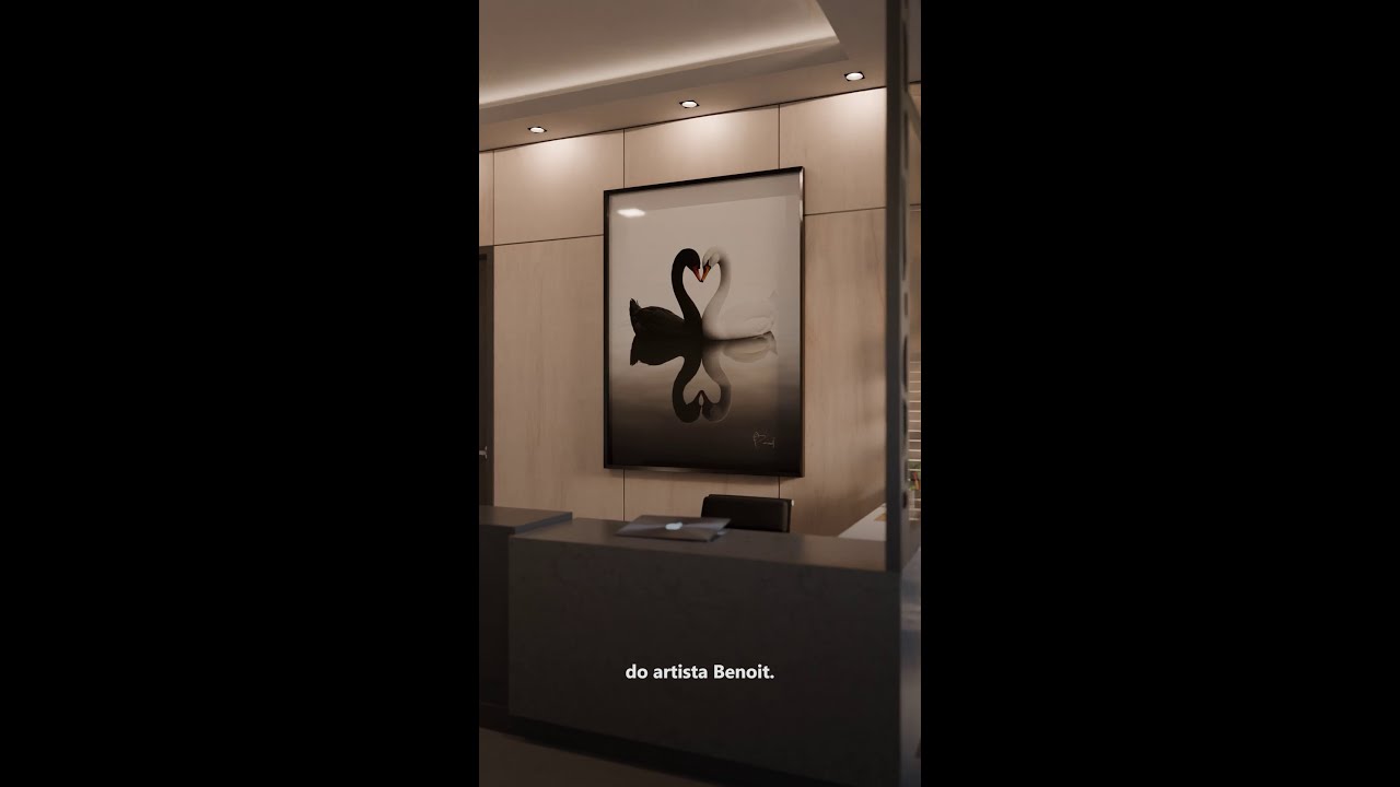 Vídeo de Quadro Cisnes Afetuosos