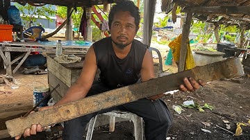 Knife Making - Forging A Powerful Cleaver From A Longest Leaf Spring
