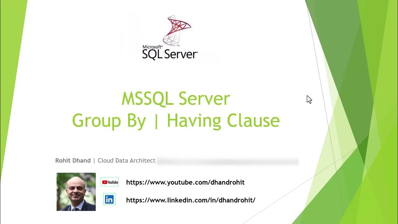 Group by and having clause in sql server youtube