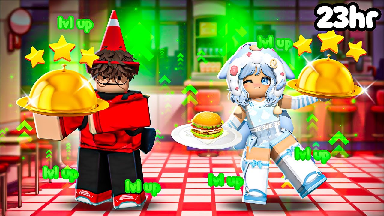 24 HORAS EVOLUINDO NOSSOS RESTAURANTES NO ROBLOX