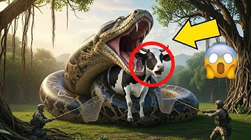 Heroic Rescue Team rescues Lonely Cow from Bloodthirsty Giant Python!