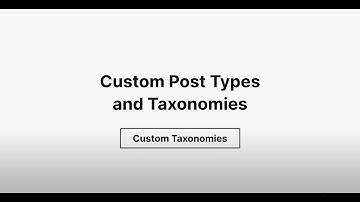 Custom Post Types and Taxonomies - Custom Taxonomies