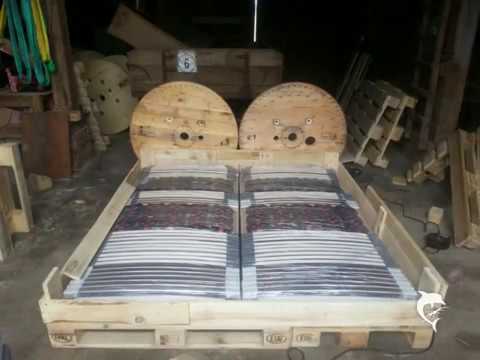 Doppelbett aus europaletten selber bauen, mit bettkasten youtube